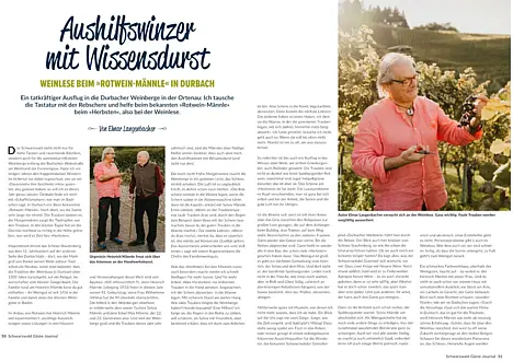 Vorschau zur Fotoreportage Elmar Langenbacher Weinlese Heinrich Männle Durbach Schwarzwald Gäste Journal